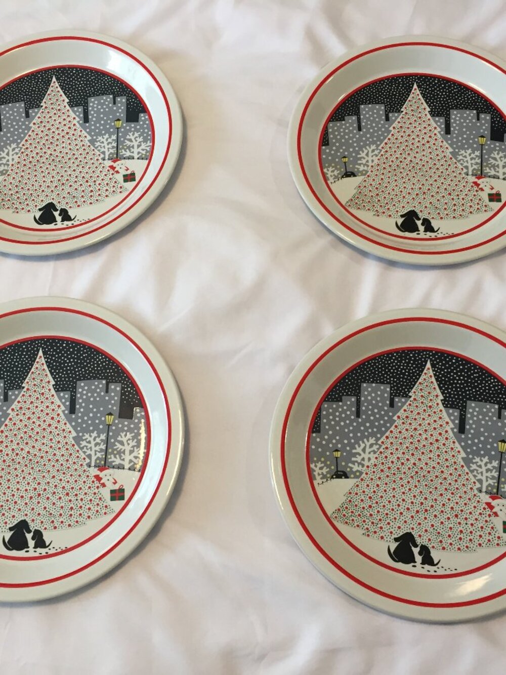 4 Noritake Epoch Twas the Night Before Christmas 10" Deep Dish Dinner Plates